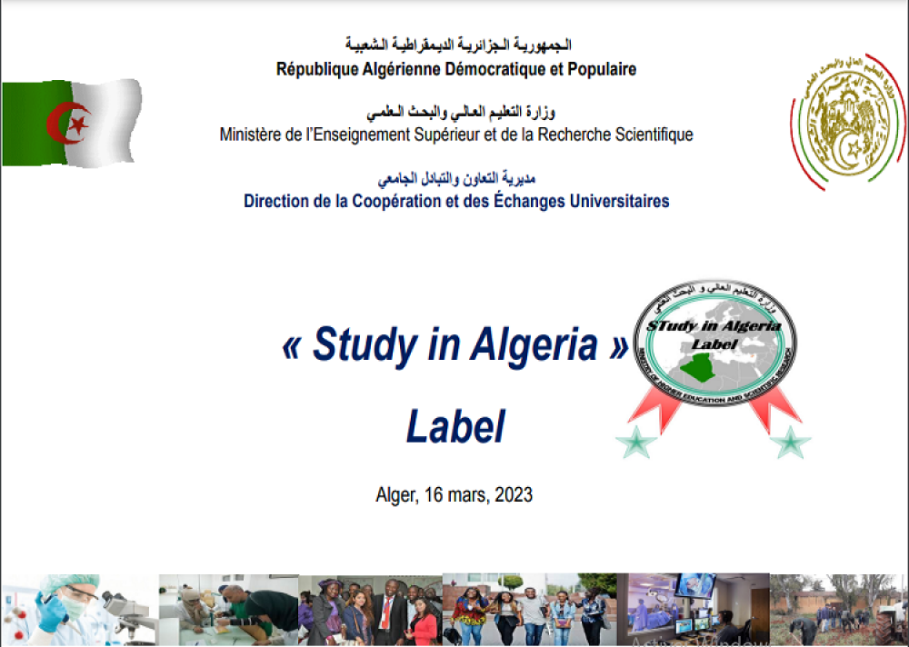 Présentation relative à la journée sur le label Study in Algeria.